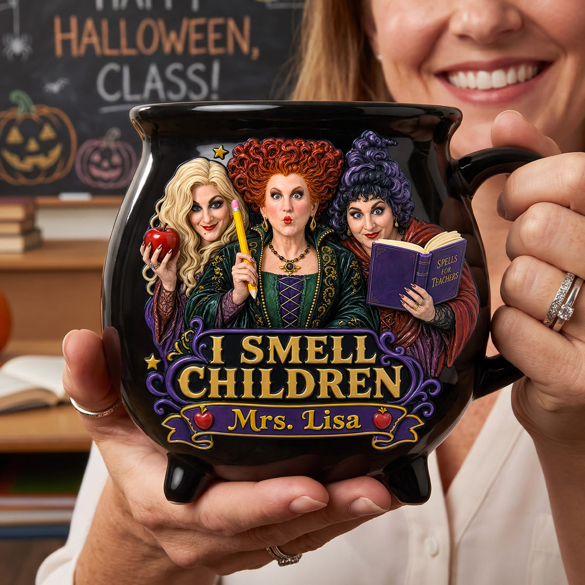 Personalized Hocus Pocus Witches I Smell Children Cauldron Mug Halloween Gifts For Teachers Personalized Hocus Pocus Witches I Smell Children Cauldron Mug Halloween Gifts For Teachers