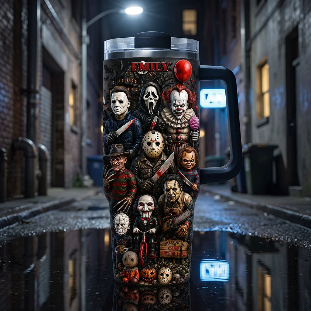 Personalized Horror Characters Are Watching You Tumbler Best Gift For Halloween