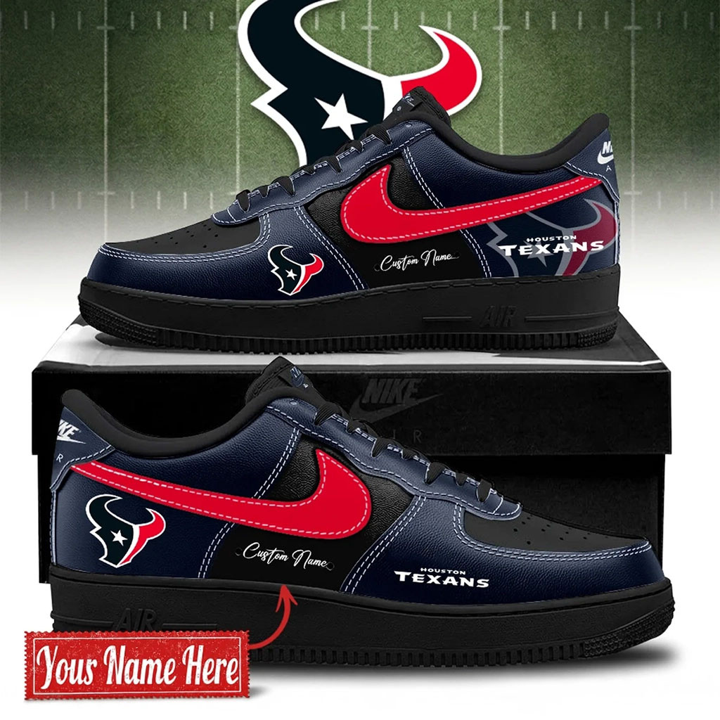 Personalized Houston Texans Football Sneakers Texans Merch Presents For Football Fans