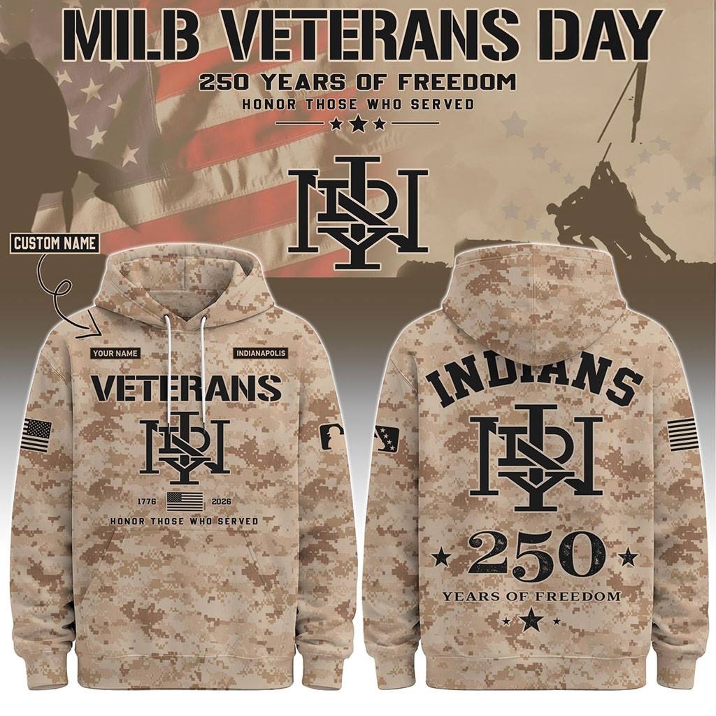 Personalized Indianapolis Indians Veterans Day 2026 Hoodie Indians Merch Gifts For Military