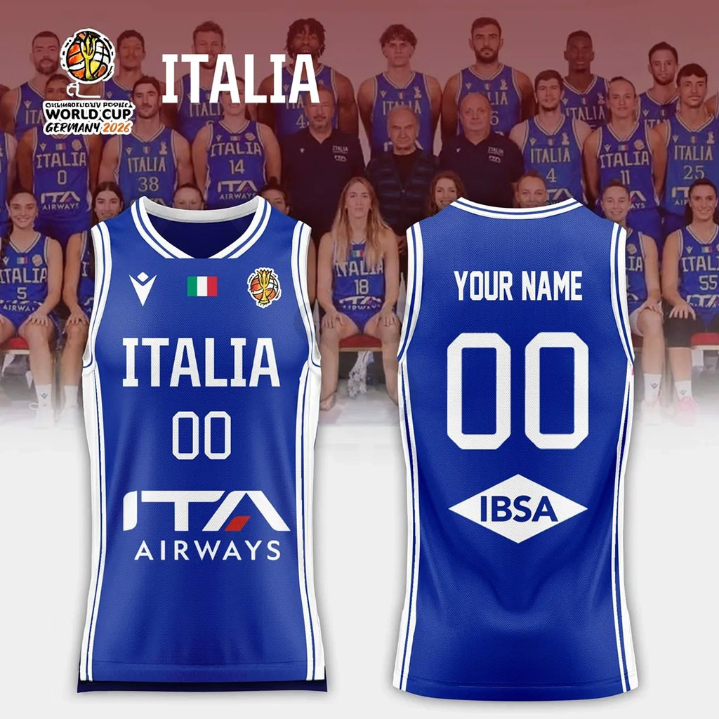 Personalized Italy Basketball 2026 FIBA Women's World Cup Blue Jersey Italy Basketball Merch
