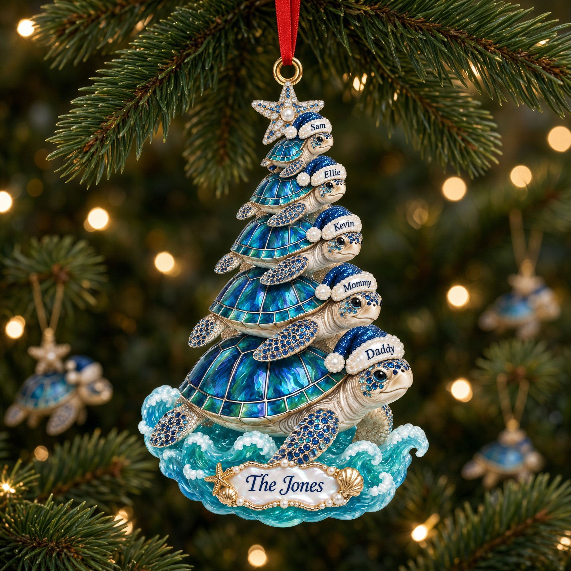 Personalized Jolly Turtle Flow Acrylic Ornament Family Christmas Ornaments Gifts For Holiday Personalized Jolly Turtle Flow Acrylic Ornament Family Christmas Ornaments Gifts For Holiday