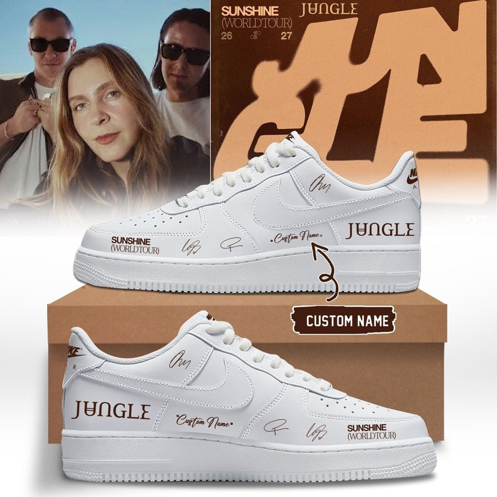Personalized Jungle Sunshine World Tour 2026 27 Signature White Sneakers Jungle Band Merch