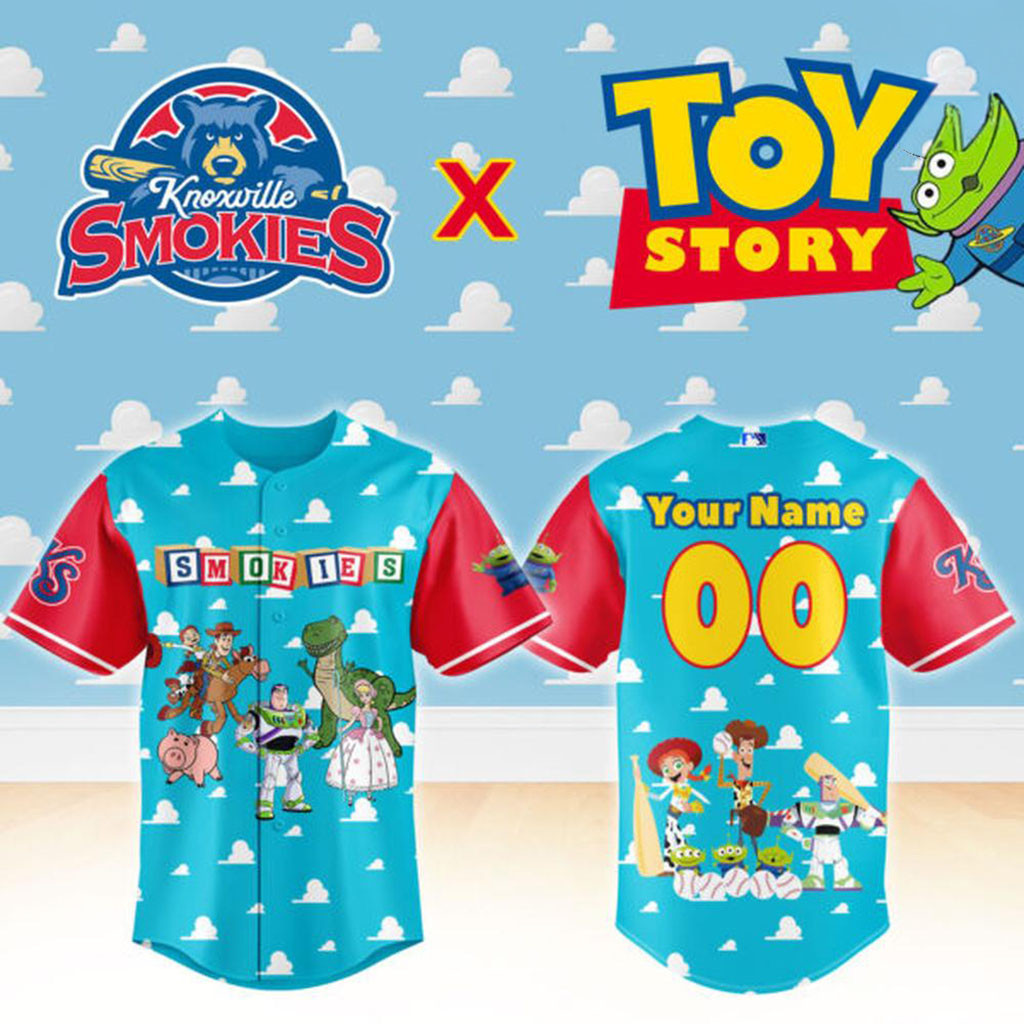 Personalized Knoxville Smokies X Toy Story Night Baseball Jersey Knoxville Smokies Merch Gifts