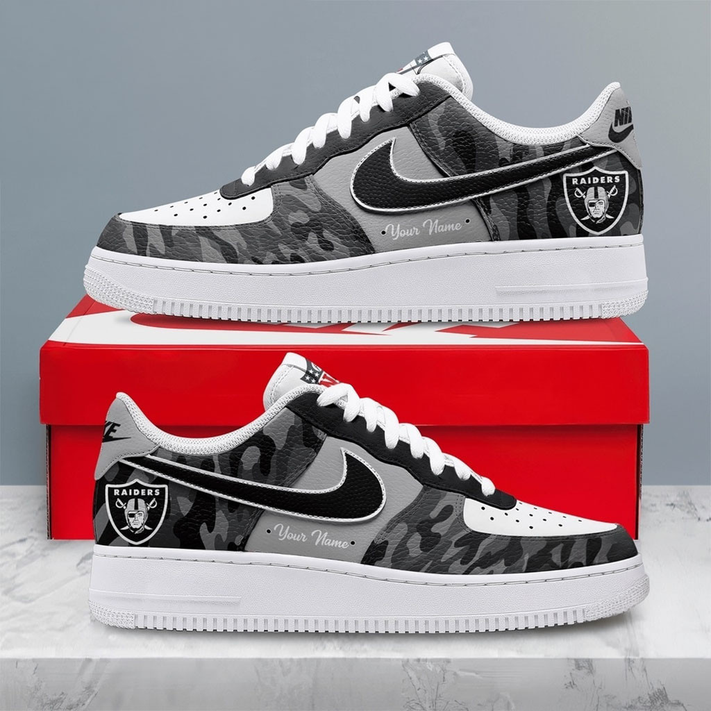 Personalized Las Vegas Raiders End Zone Energy Sneakers Raiders Merch Gifts For Football Fans
