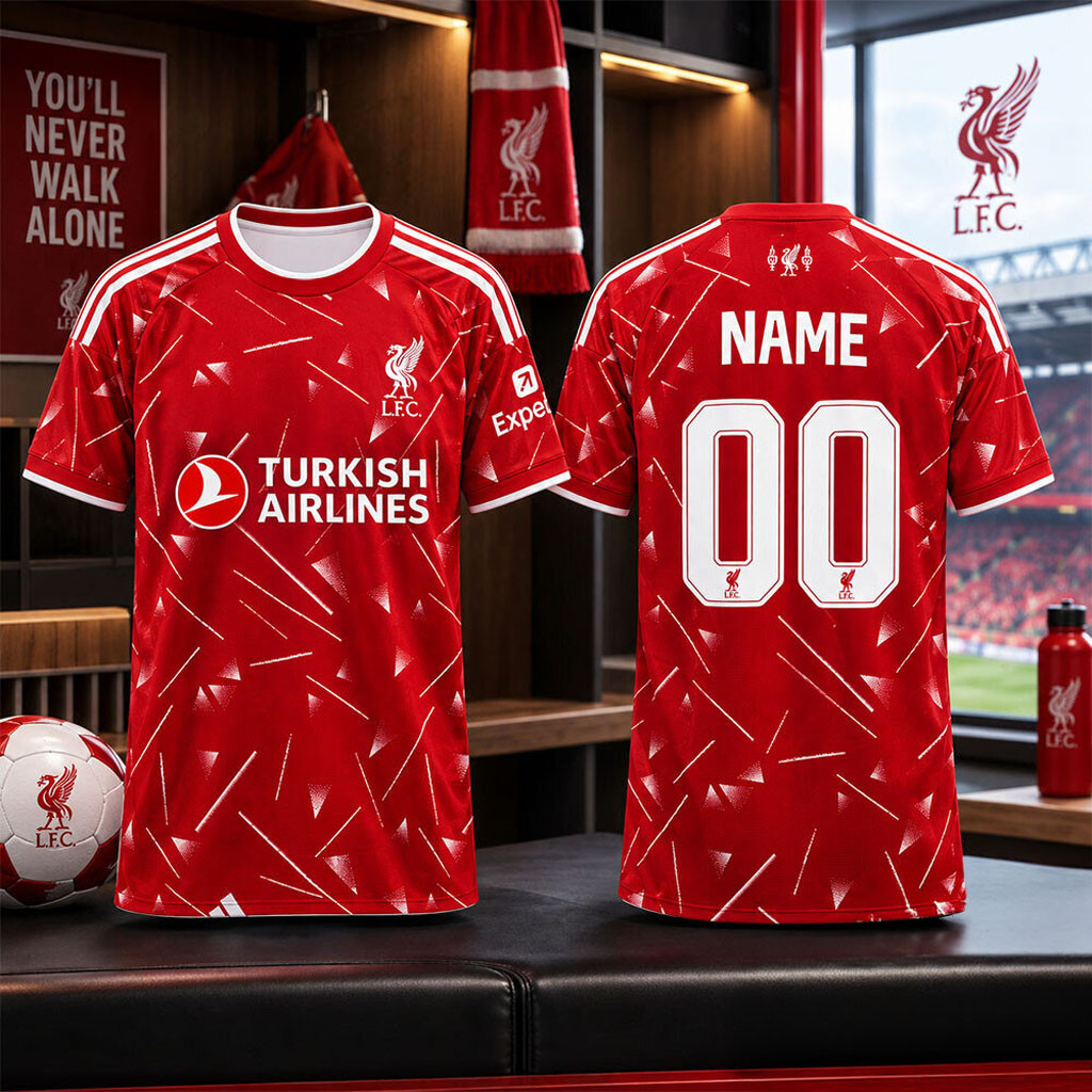 Personalized Liverpool FC Turkish Airlines 2027 28 Home Kit Jersey Shirt LFC Merch Fan Gifts Personalized Liverpool FC Turkish Airlines 2027 28 Home Kit Jersey Shirt LFC Merch Fan Gifts