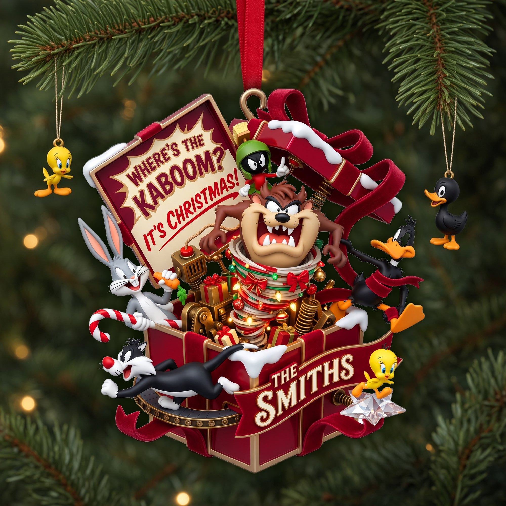 Personalized Looney Tunes Classic Cartoon Acrylic Christmas Ornament Holiday Decor Xmas Gifts