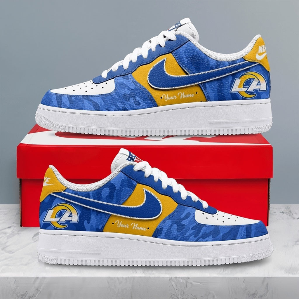 Personalized Los Angeles Rams End Zone Energy Sneakers LA Rams MerchFootball Gifts For Him