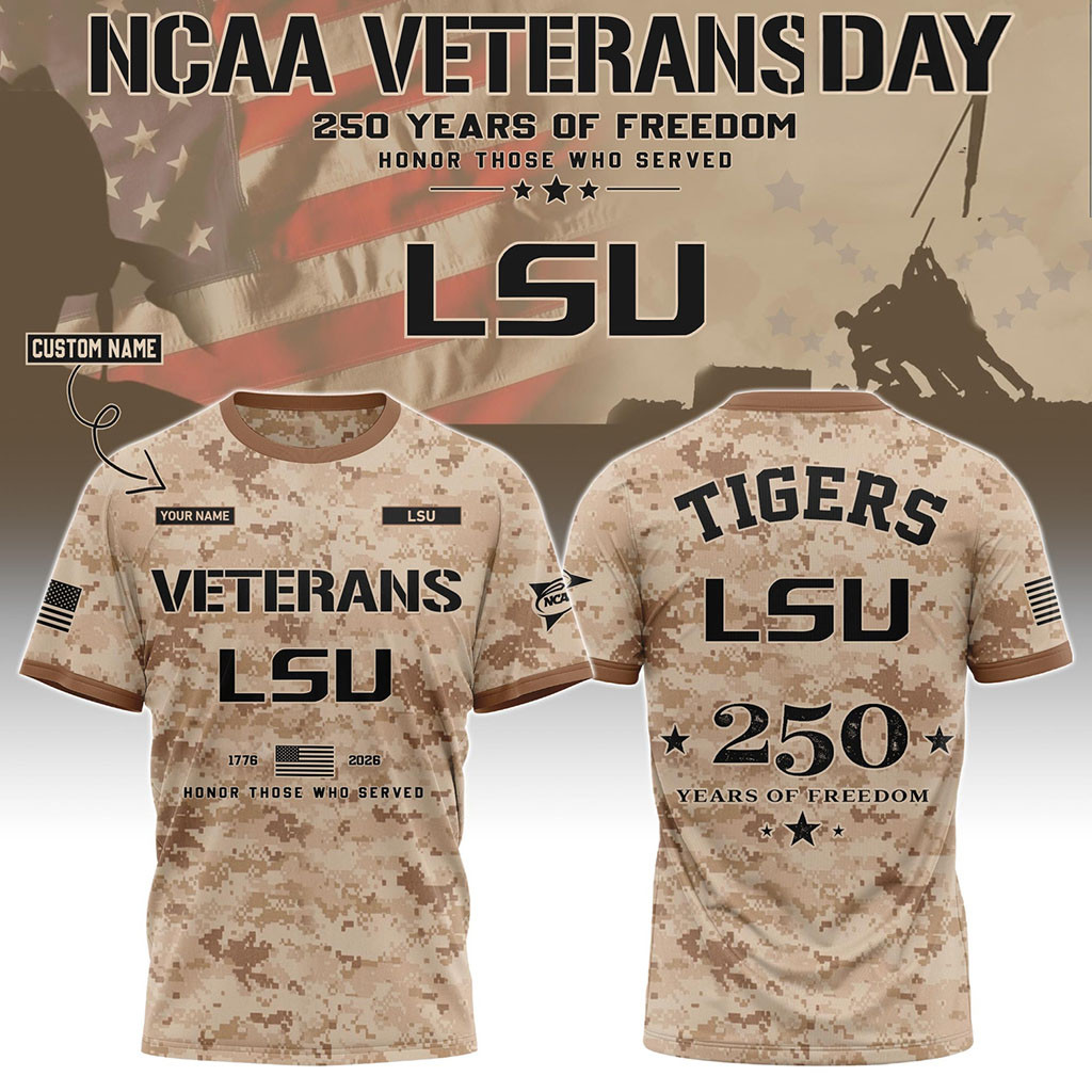Personalized LSU Tigers Special Veterans Day 2026 T-Shirt LSU Tigers Merch Patriotic Gifts Personalized LSU Tigers Special Veterans Day 2026 T-Shirt LSU Tigers Merch Patriotic Gifts