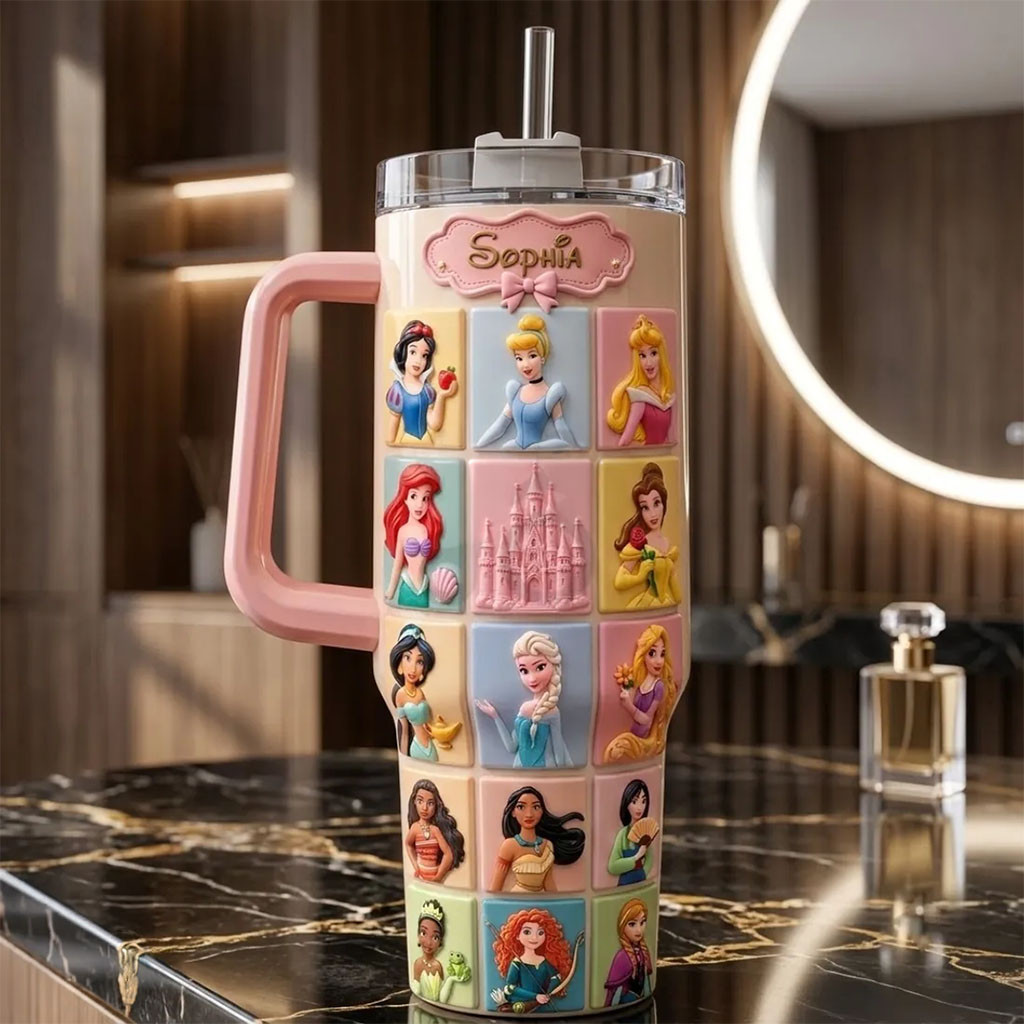 Personalized Magic Princess Tumbler Fairytale Princess Cup Gifts For Girls and Princess Fans