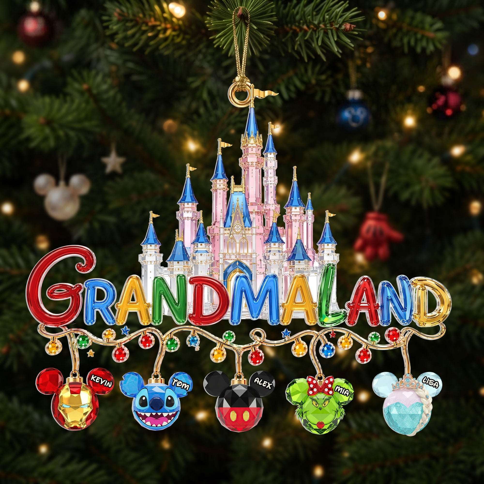 Personalized Magical Family Castle Ornament Christmas Tree Decoration Gift For Family