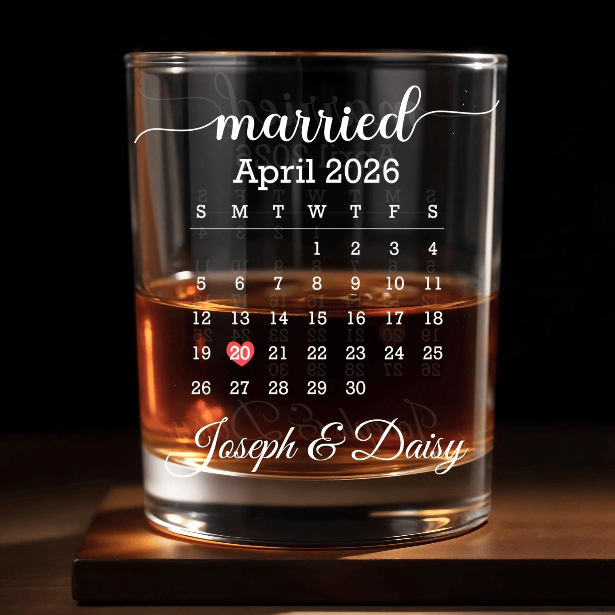 Personalized Married Date Whiskey Glass Meaningful Anniversary Gifts For Couples