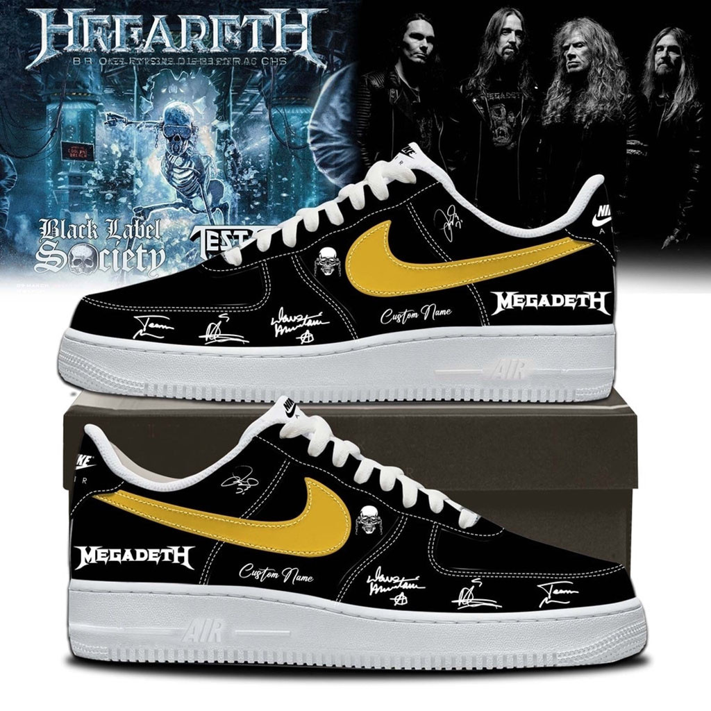 Personalized Megadeth 2026 Signed Black Shoes Sneaker Megadeth Merch Gift For Band Fans Personalized Megadeth 2026 Signed Black Shoes Sneaker Megadeth Merch Gift For Band Fans