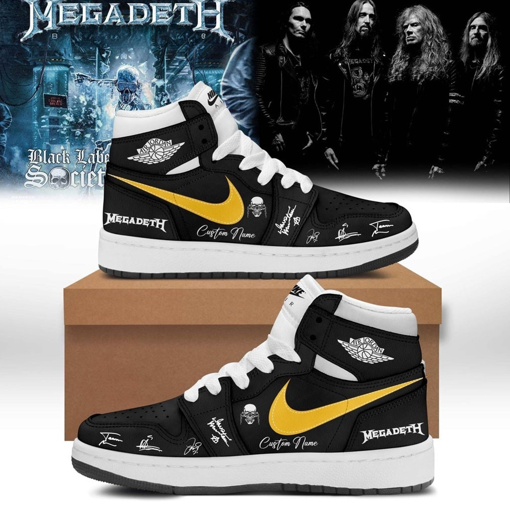 Personalized Megadeth 2026 Signed Black Sneaker Megadeth Merch Gift For Heavy Metal Band Fans Personalized Megadeth 2026 Signed Black Sneaker Megadeth Merch Gift For Heavy Metal Band Fans