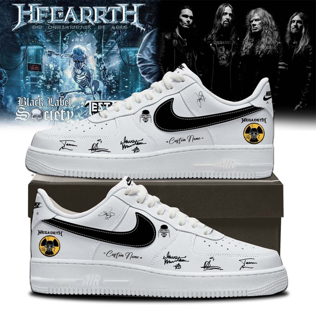 Personalized Megadeth 2026 Signed White Sneakers Megadeth Merch Gift For Heavy Metal Band Fans Personalized Megadeth 2026 Signed White Sneakers Megadeth Merch Gift For Heavy Metal Band Fans