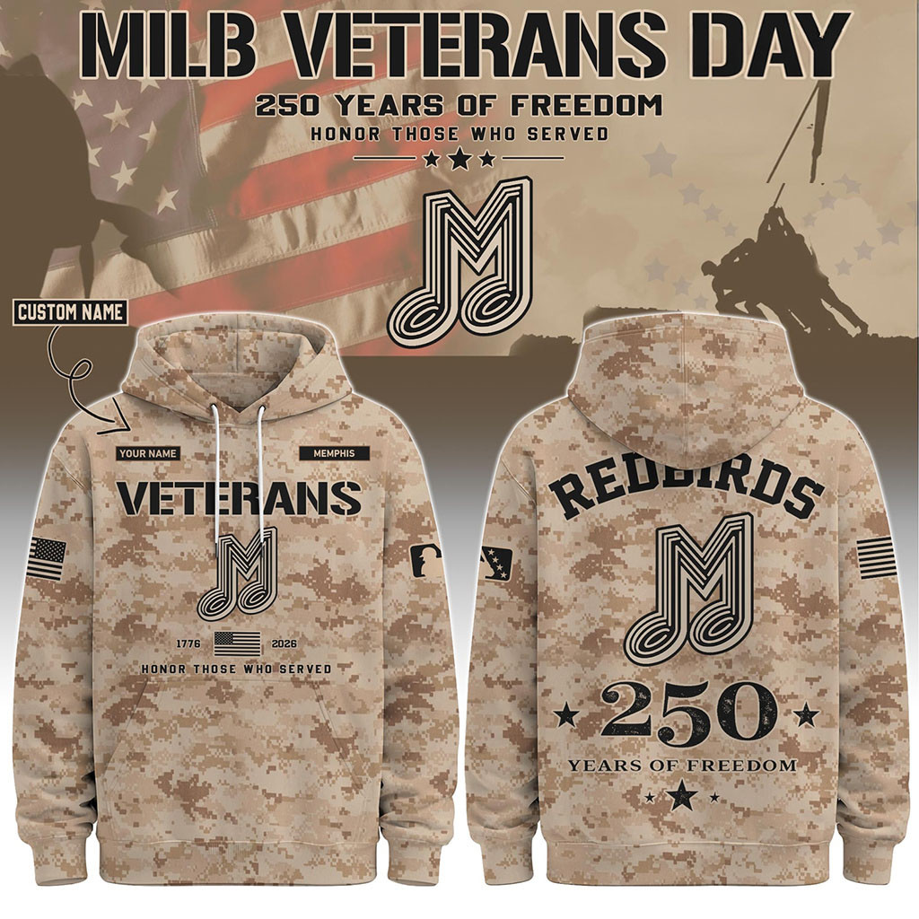 Personalized Memphis Redbirds Veterans Day 2026 Hoodie Memphis Redbirds Merch Patriotic Gifts