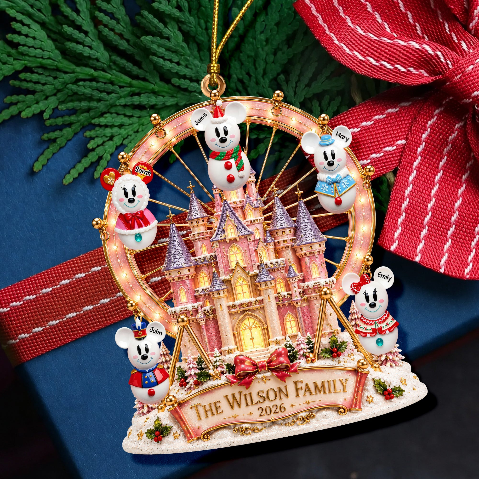 Personalized Mickey Mouse Family Christmas Ornament 2026 Holiday Decor Gifts For Xmas