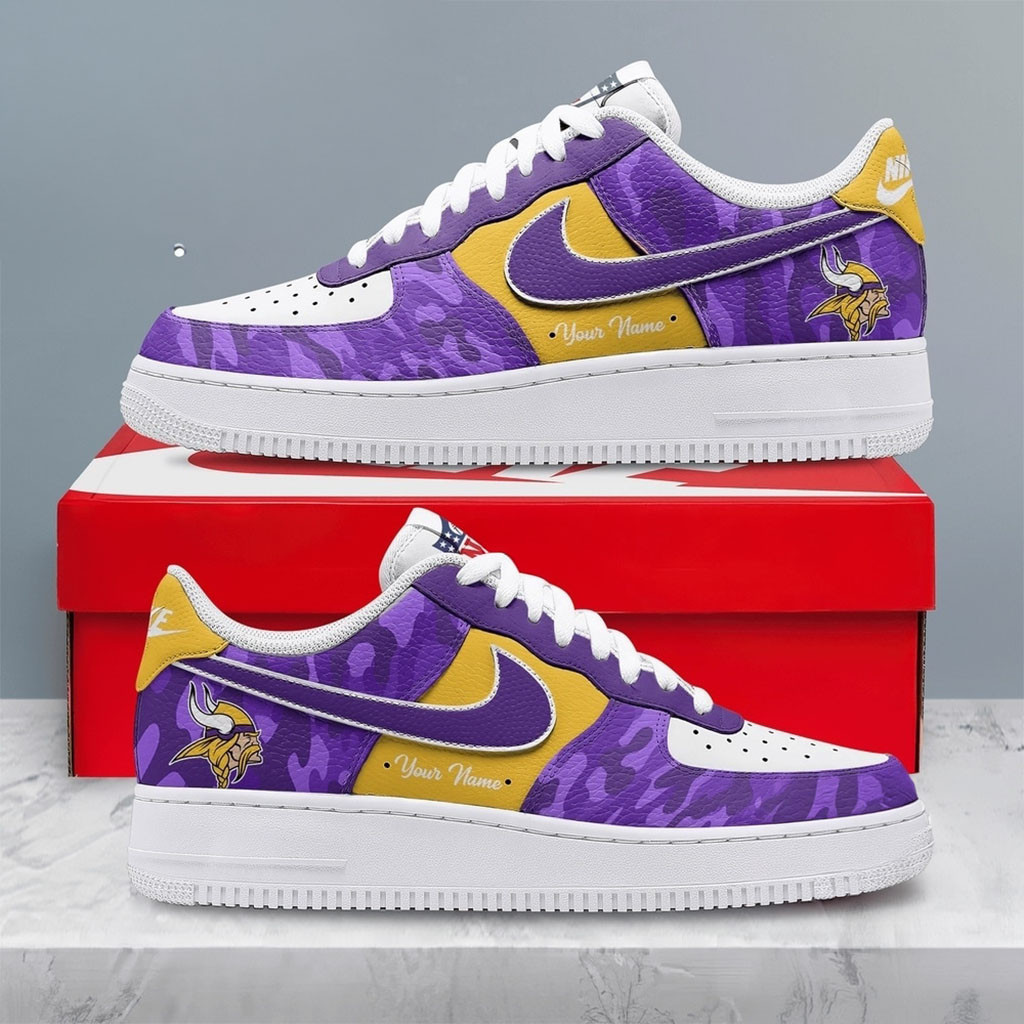 Personalized Minnesota Vikings Merch End Zone Energy Sneakers Gift Ideas For Football Lovers