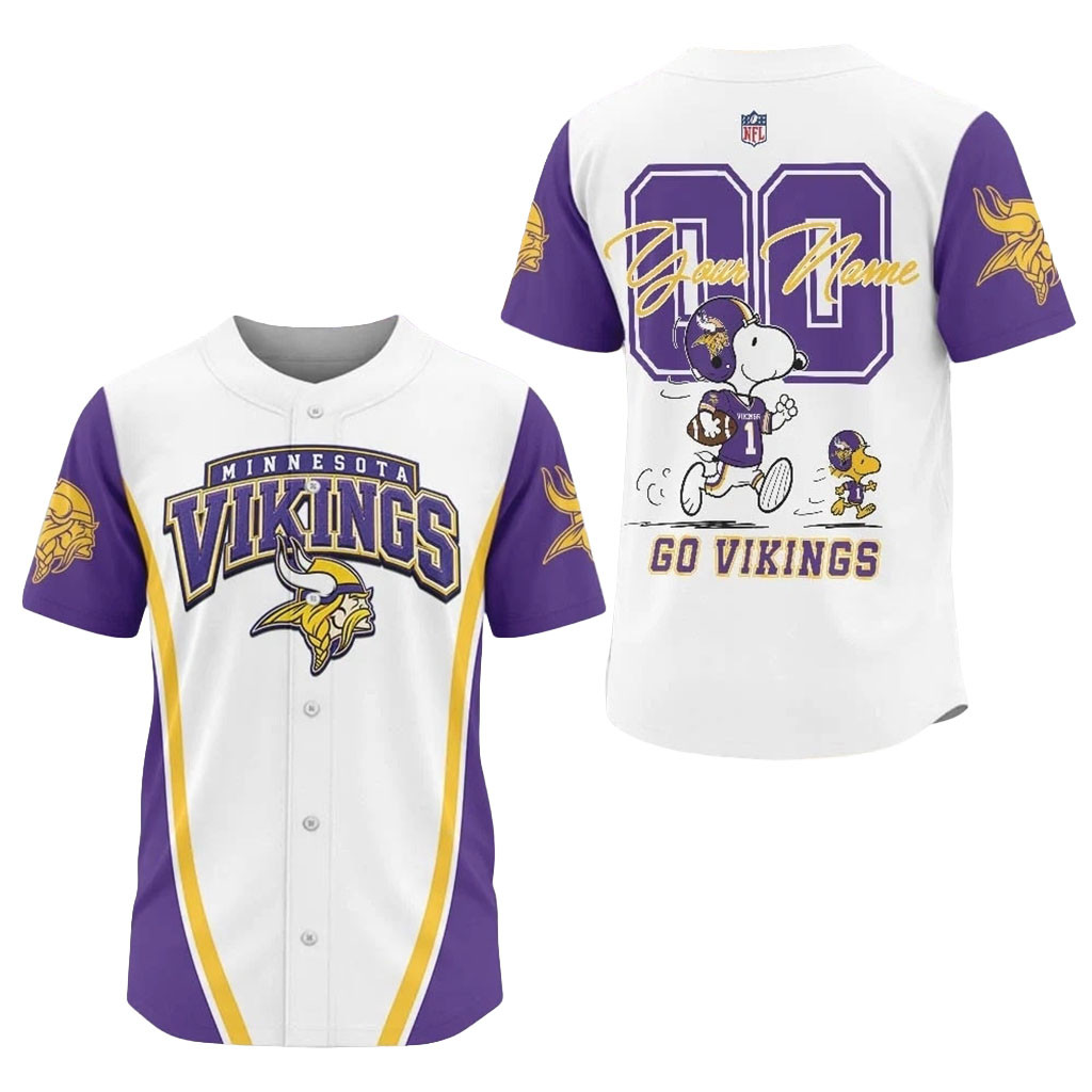 Personalized Minnesota Vikings X Snoopy Ultimate Game Day Jersey MN Vikings Merch Fan Gifts