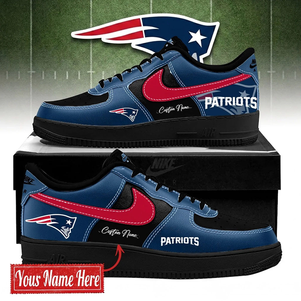 Personalized New England Patriots Football Sneakers NE Patriots Merch Gifts For Football Fan Personalized New England Patriots Football Sneakers NE Patriots Merch Gifts For Football Fan