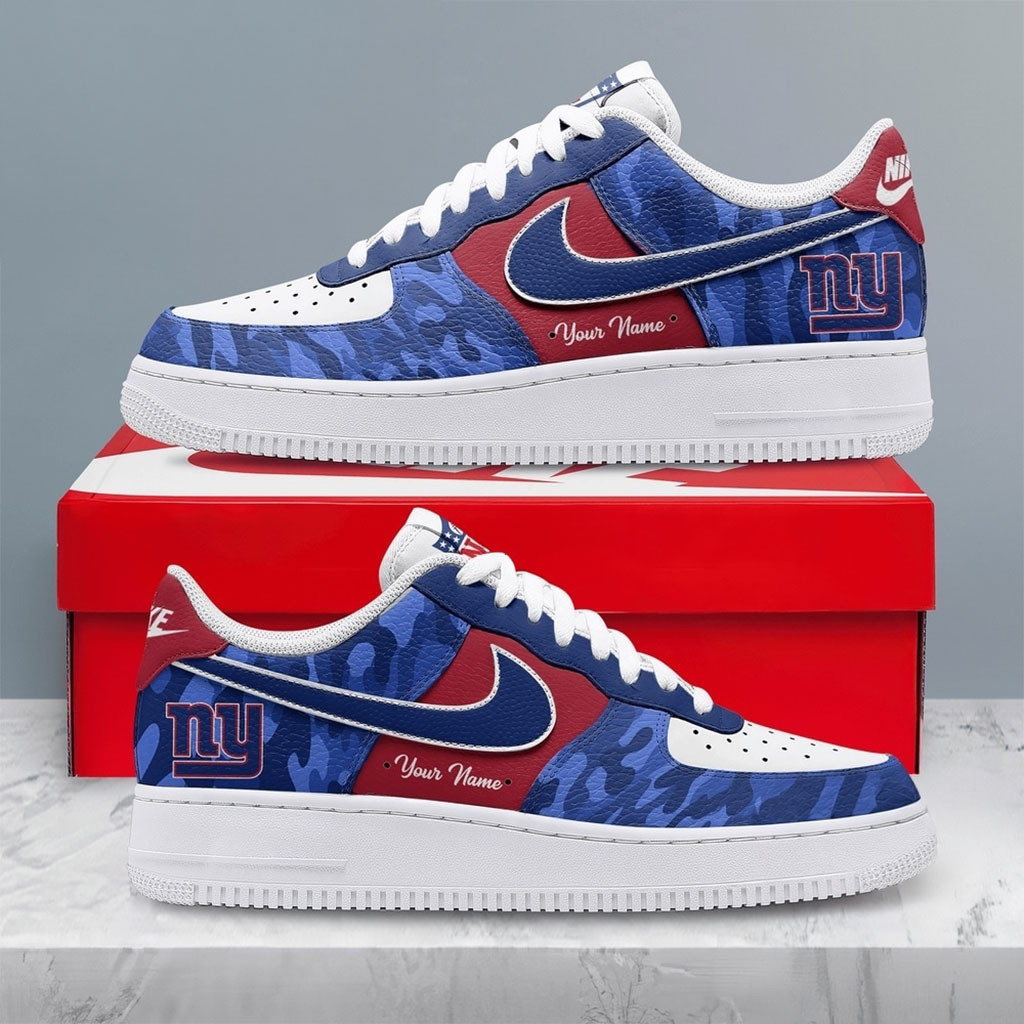 Personalized New York Giants End Zone Energy Sneakers NY Giants Merch Unusual Football Gifts