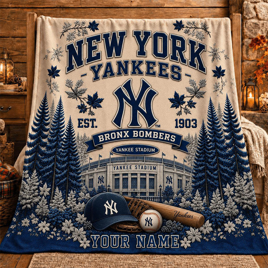 Personalized New York Yankees Bronx Bombers Blanket NY Yankees Merch Gift For Baseball Fans Personalized New York Yankees Bronx Bombers Blanket NY Yankees Merch Gift For Baseball Fans