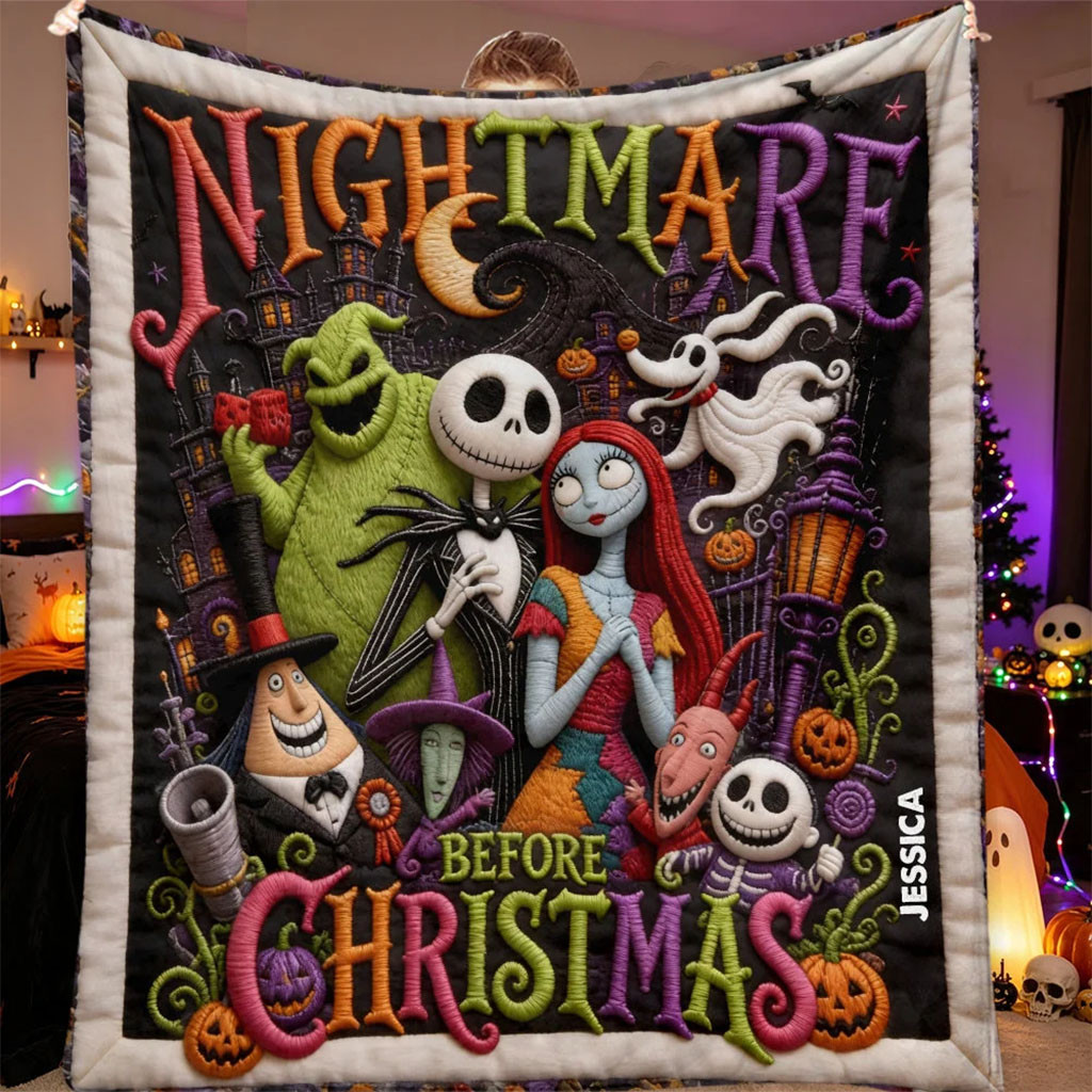 Personalized Nightmare Before Christmas Characters Blanket Halloween Gifts For Fans Personalized Nightmare Before Christmas Characters Blanket Halloween Gifts For Fans