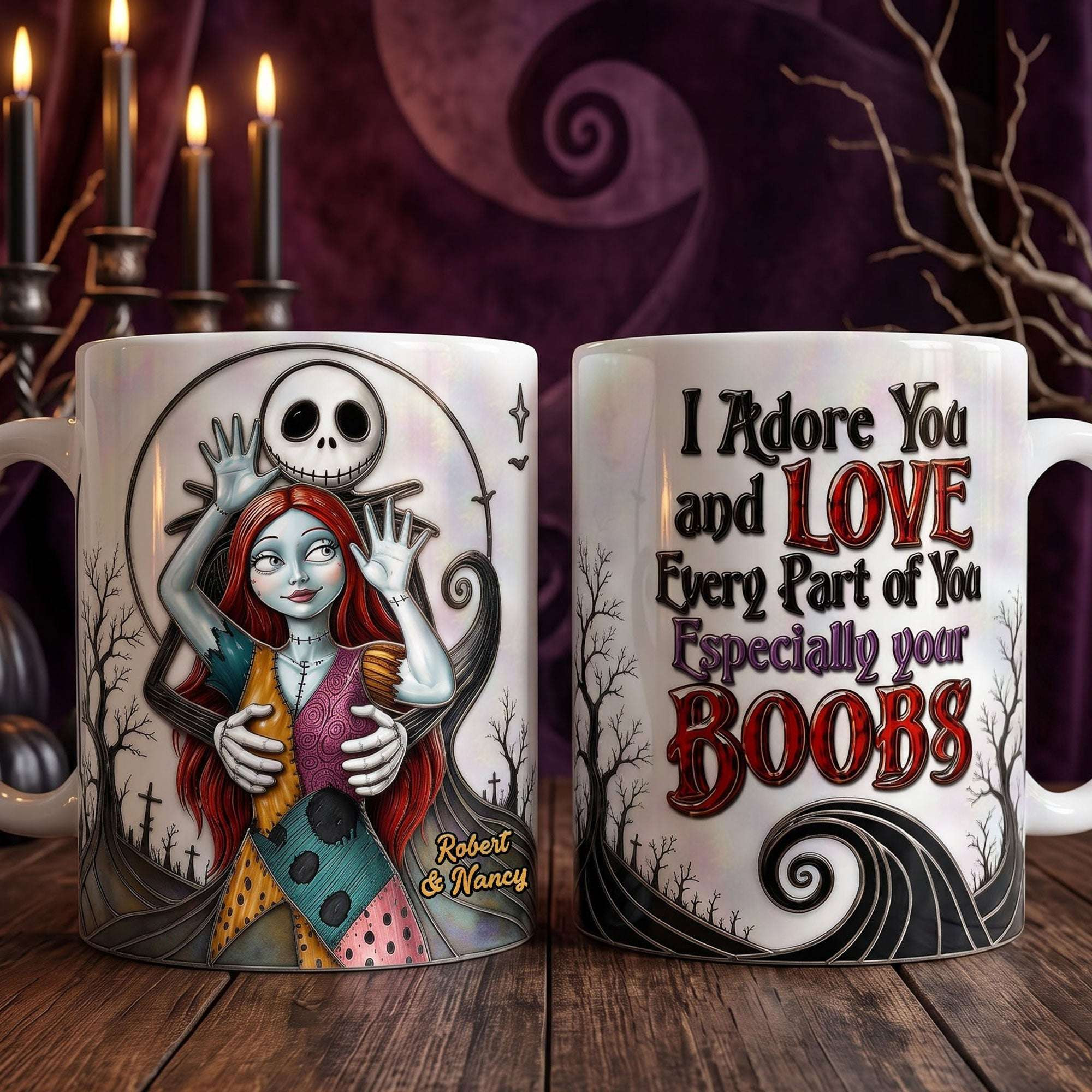 Personalized Nightmare Before Christmas Spooky Naughty Couple Mug Halloween Gifts For Couples Personalized Nightmare Before Christmas Spooky Naughty Couple Mug Halloween Gifts For Couples