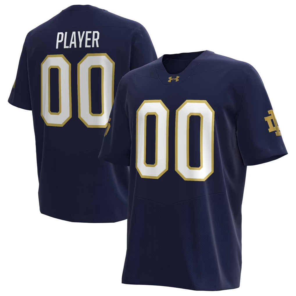 Personalized Notre Dame Fighting Irish Merch 2026 Under Armour Fighting Irish NIL Jersey Navy
