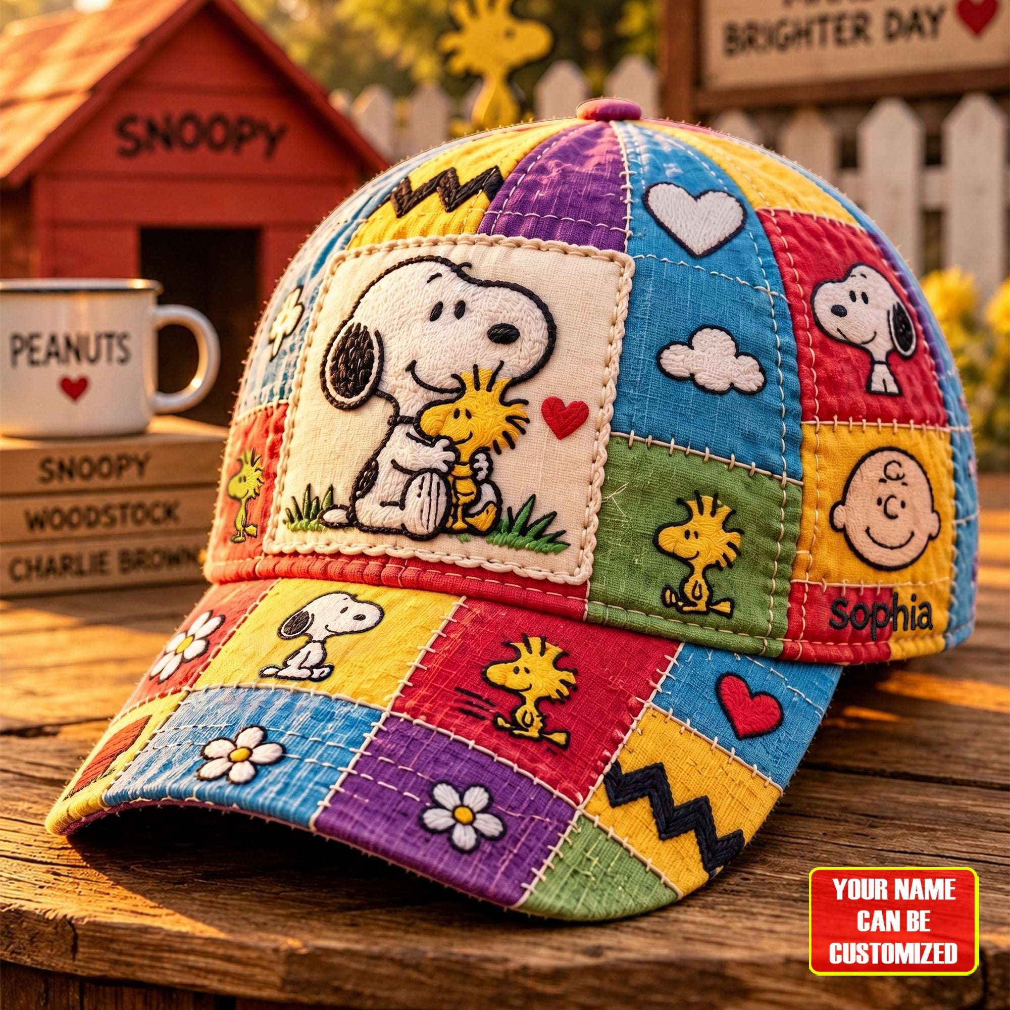 Personalized Peanuts Colorful Patchwork Cartoon Friends Hat Cute Gift For Cartoon Fans