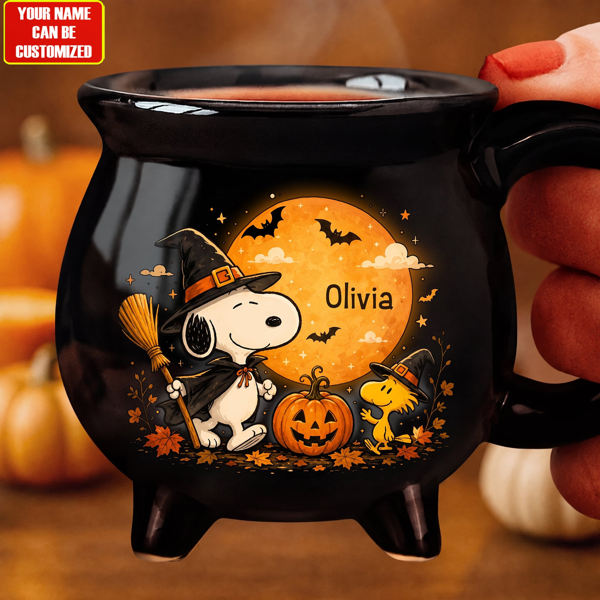 Personalized Peanuts Witch Puppy Cauldron Witch Mug Halloween Gifts Ideas For Friends