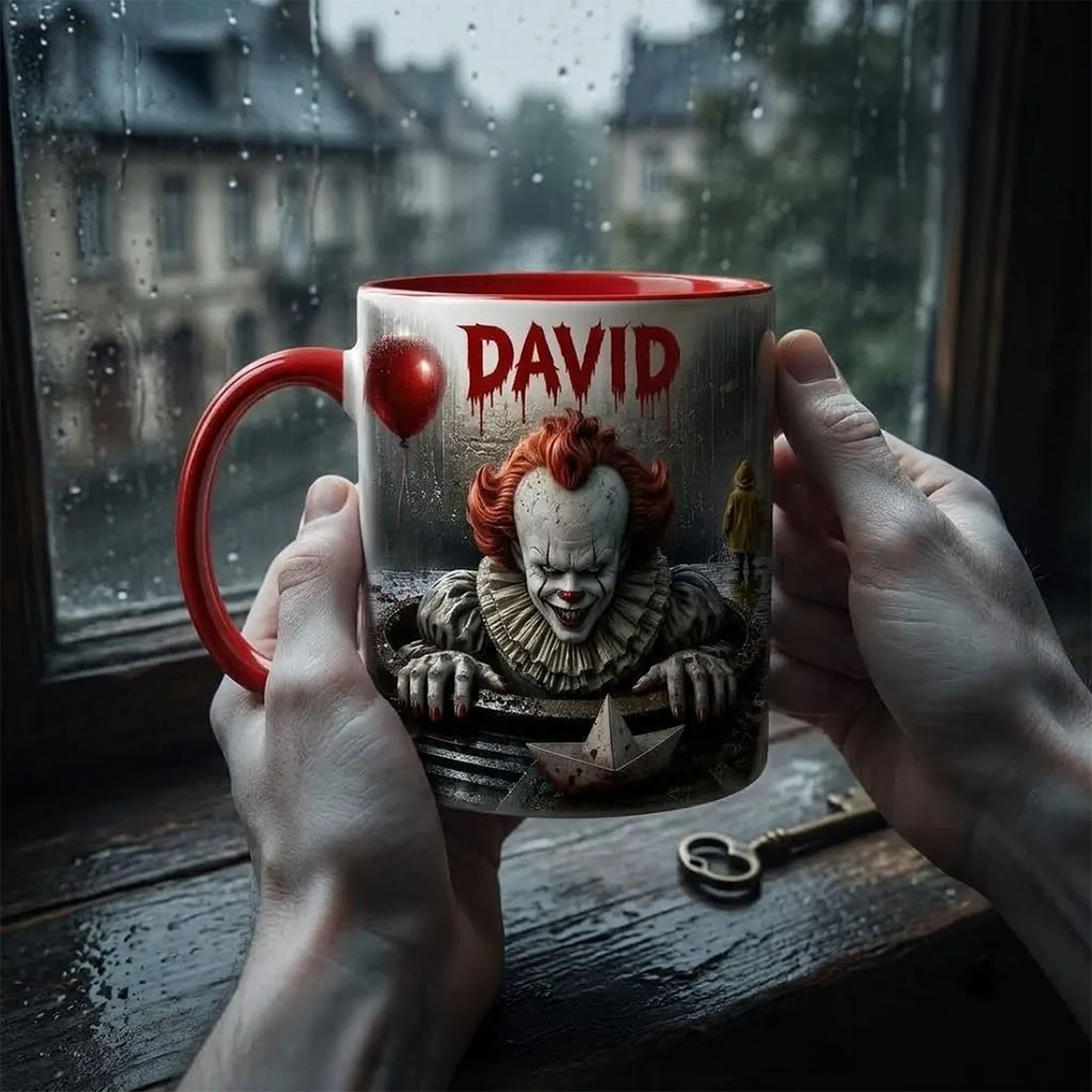 Personalized Pennywise IT David Horror Themed Mug Halloween Gear Gifts For Horror Movie Fans Personalized Pennywise IT David Horror Themed Mug Halloween Gear Gifts For Horror Movie Fans