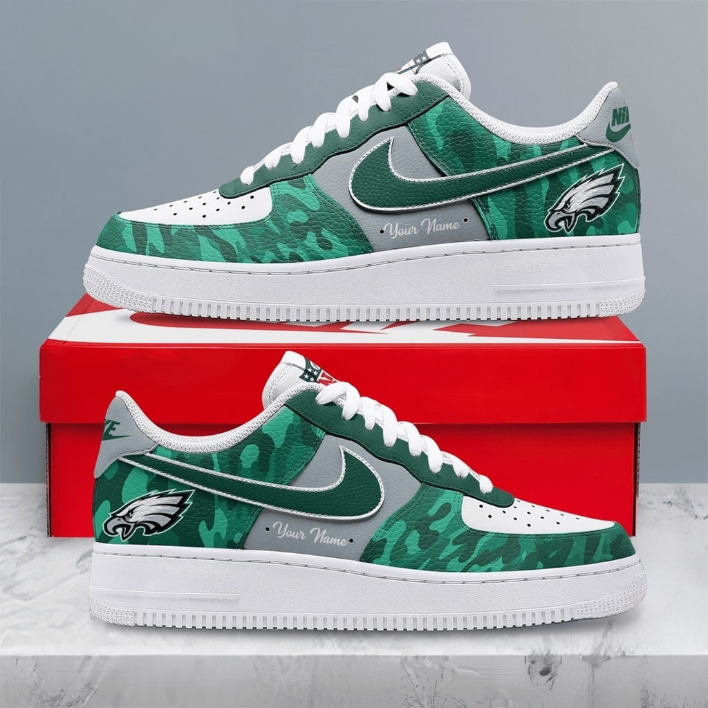 Personalized Philadelphia Eagles Merch End Zone Energy Sneakers Football Based Gifts
