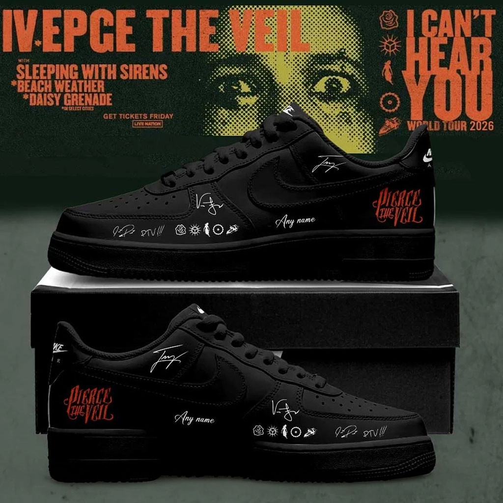 Personalized Pierce The Veil Merch I Can't Hear You World Tour 2026 Signature Sneakers Fan Gift
