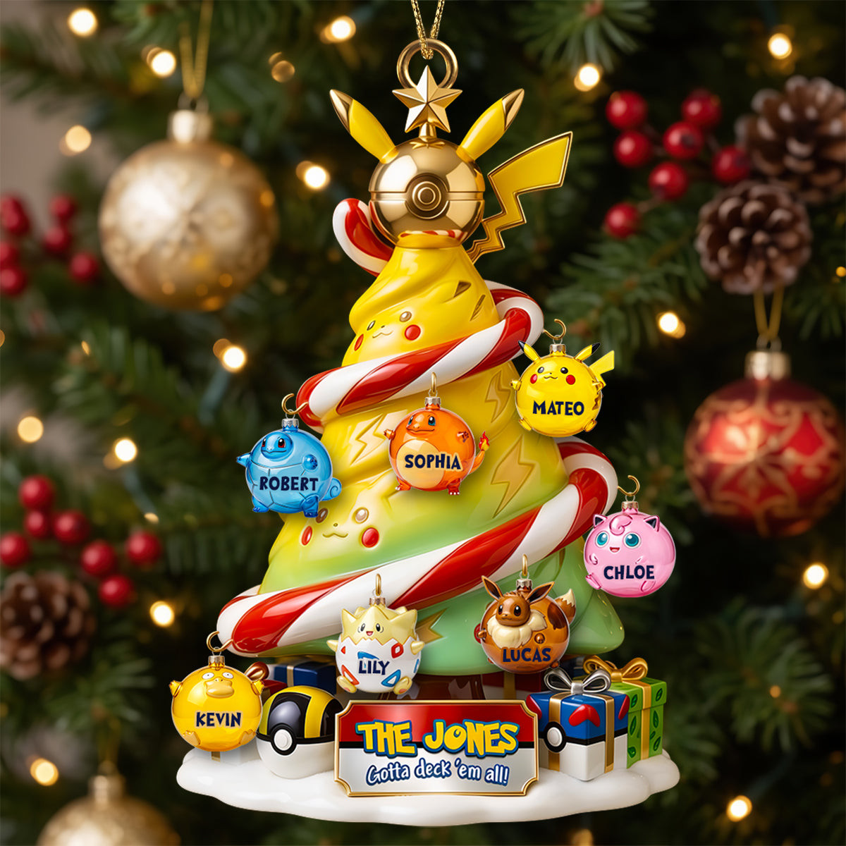 Personalized Pokemon Christmas Ornament Pikachu Christmas Tree Decor Gifts For Fans