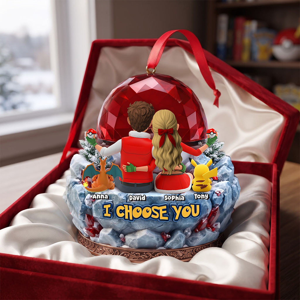 Personalized Pokemon I Choose You Christmas Ornament Holiday Decor Gifts For Family