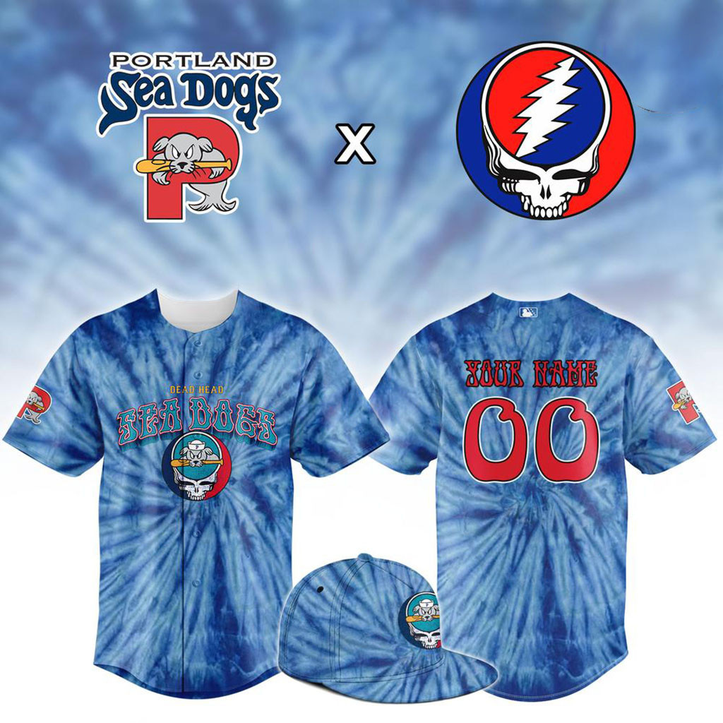 Personalized Portland Sea Dogs X Grateful Dead Night 2026 Baseball Jersey Sea Dogs Merch Gifts