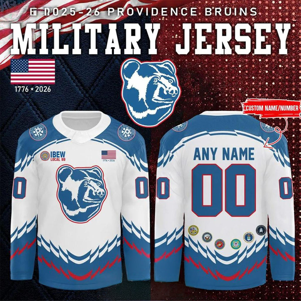Personalized Providence Bruins X Military Appreciation Night 2026 Hockey Jersey Bruins Merch Personalized Providence Bruins X Military Appreciation Night 2026 Hockey Jersey Bruins Merch