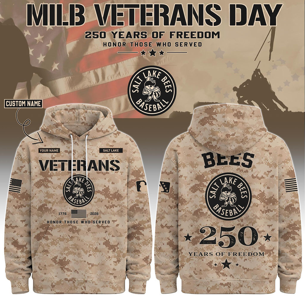 Personalized Salt Lake Bees Merch Veterans Day 2026 Hoodie Gift For Baseball Fans