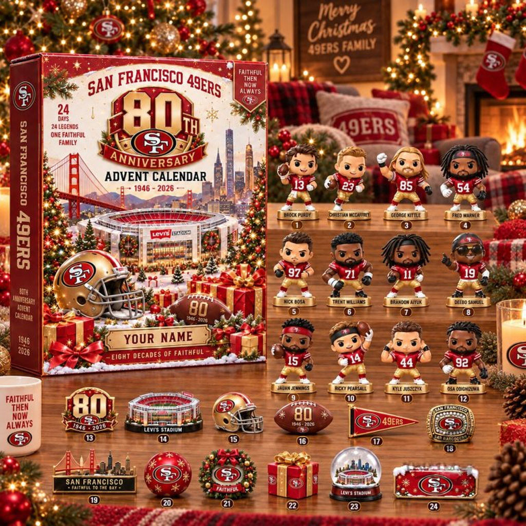 Personalized San Francisco 49ers Christmas 2026 Anniversary Advent Calendar SF 49ers Merch