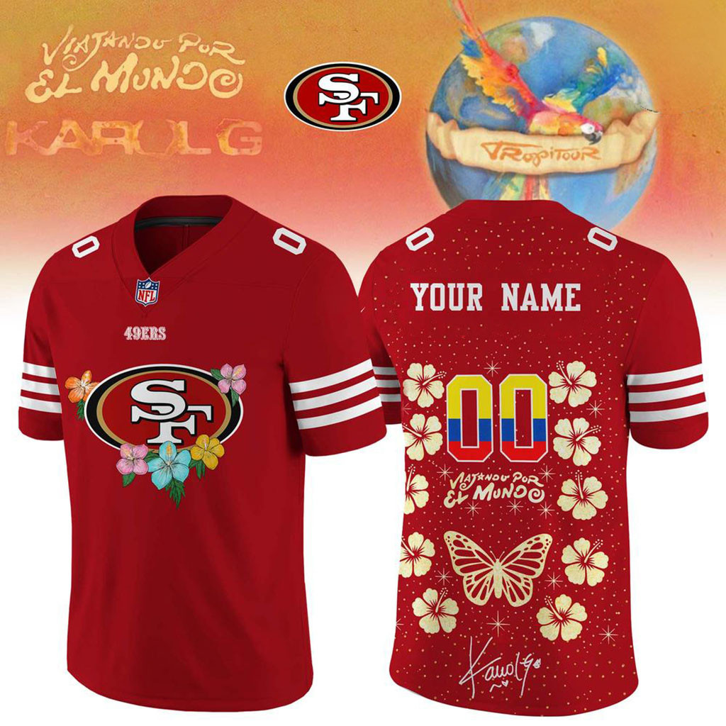 Personalized San Francisco 49ers X Karol G Tropitour Jersey SF 49ers Merch 2026 Gift For Fans Personalized San Francisco 49ers X Karol G Tropitour Jersey SF 49ers Merch 2026 Gift For Fans