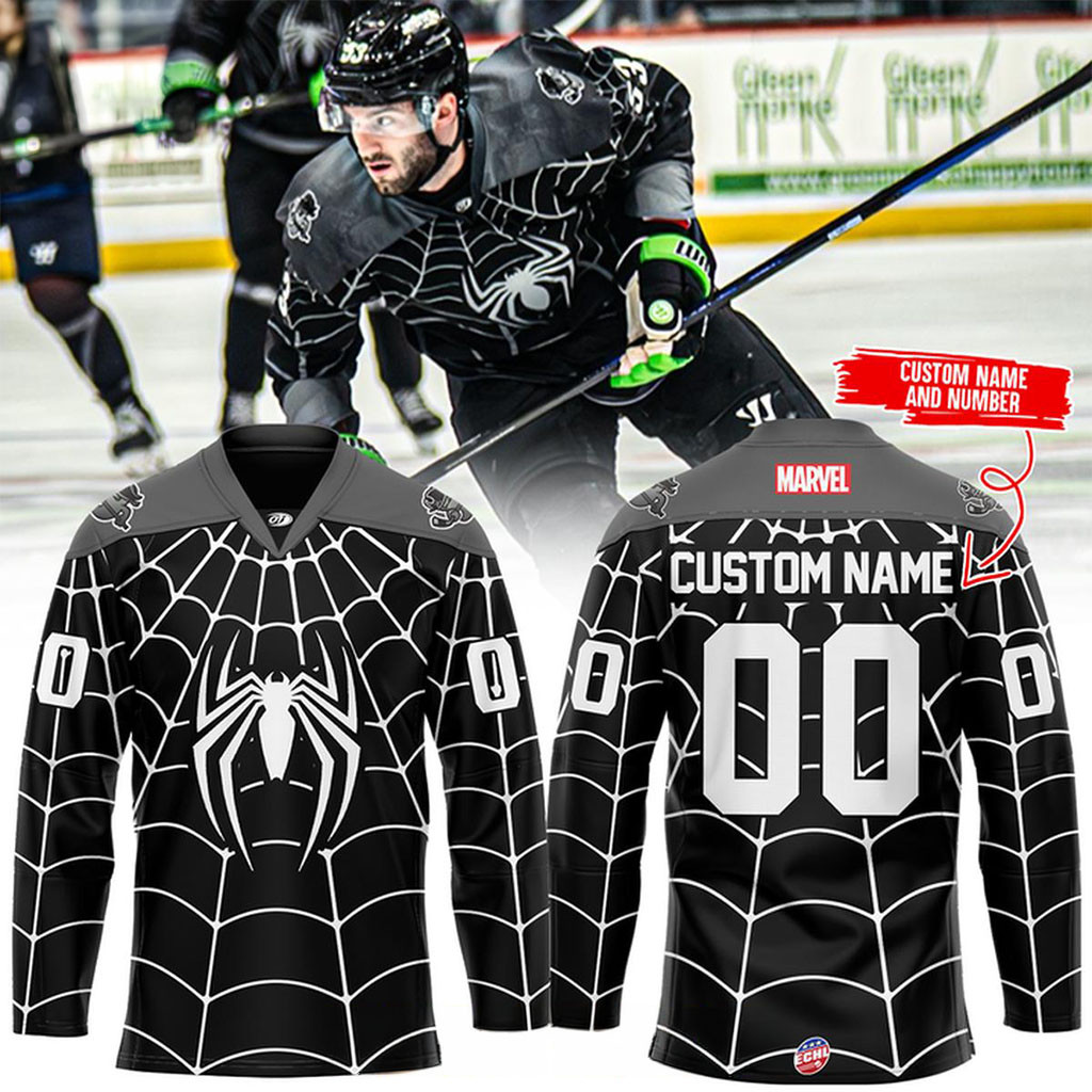 Personalized Savannah Ghost Pirates X Spider-man Marvel Game Night 2026 Hockey Jersey Fan Merch Personalized Savannah Ghost Pirates X Spider-man Marvel Game Night 2026 Hockey Jersey Fan Merch