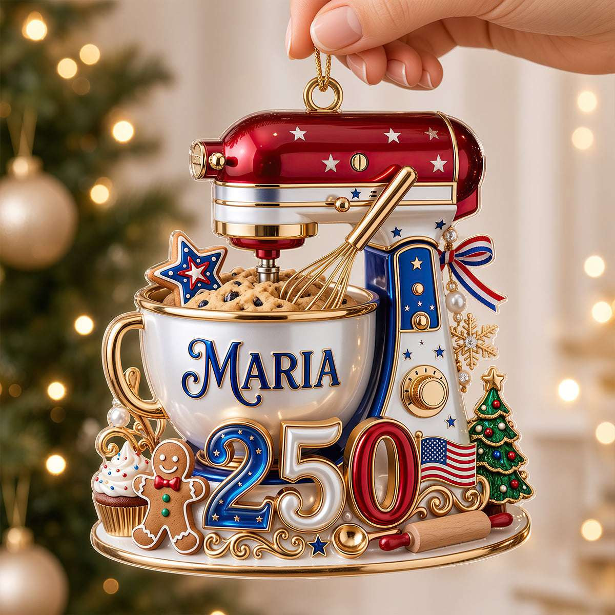 Personalized Stand Mixer Christmas Ornament Xmas Tree Hanging Decor Gifts For Bakers Personalized Stand Mixer Christmas Ornament Xmas Tree Hanging Decor Gifts For Bakers