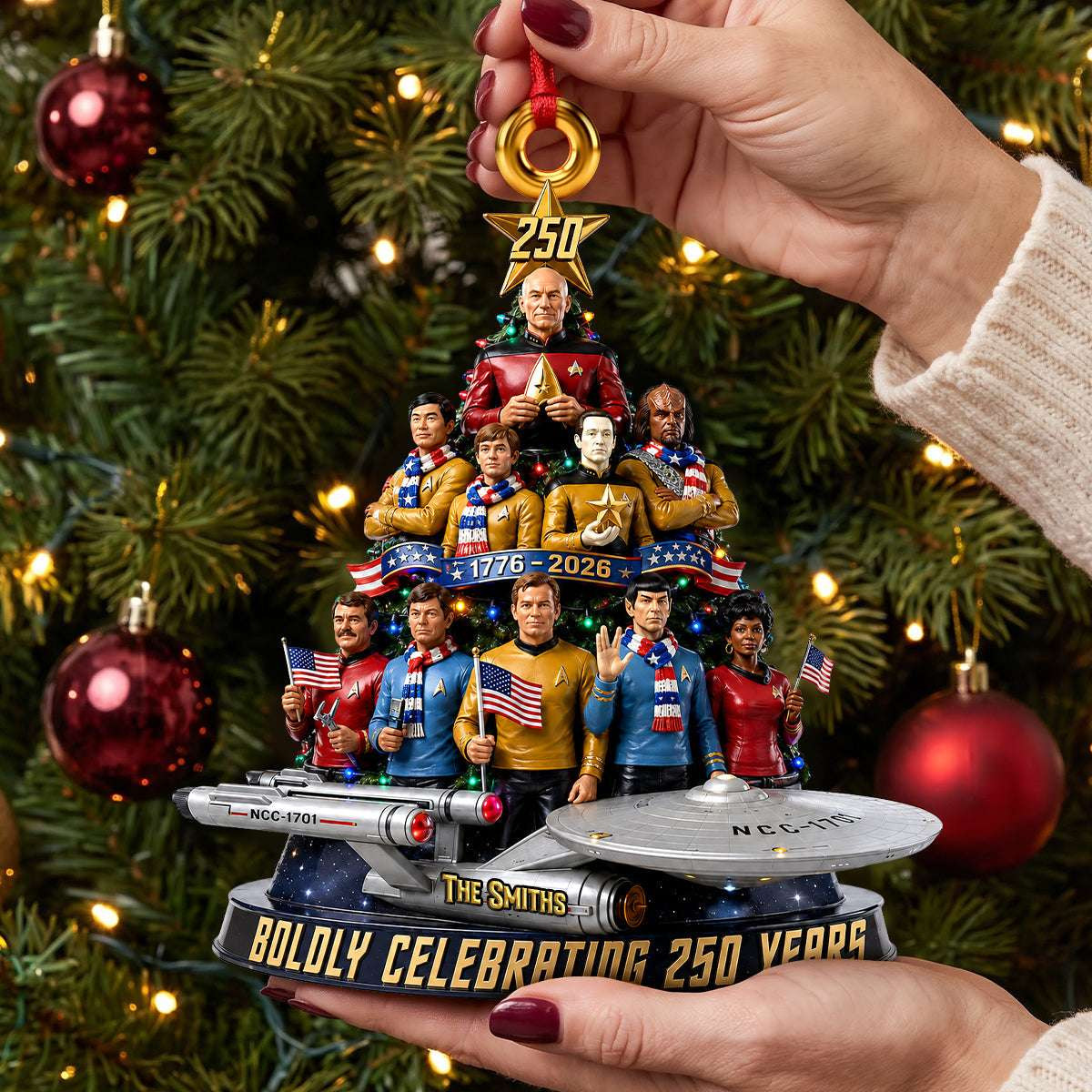 Personalized Star Trek Patriotic Space Adventure Acrylic Christmas Ornament Xmas Gift Ideas