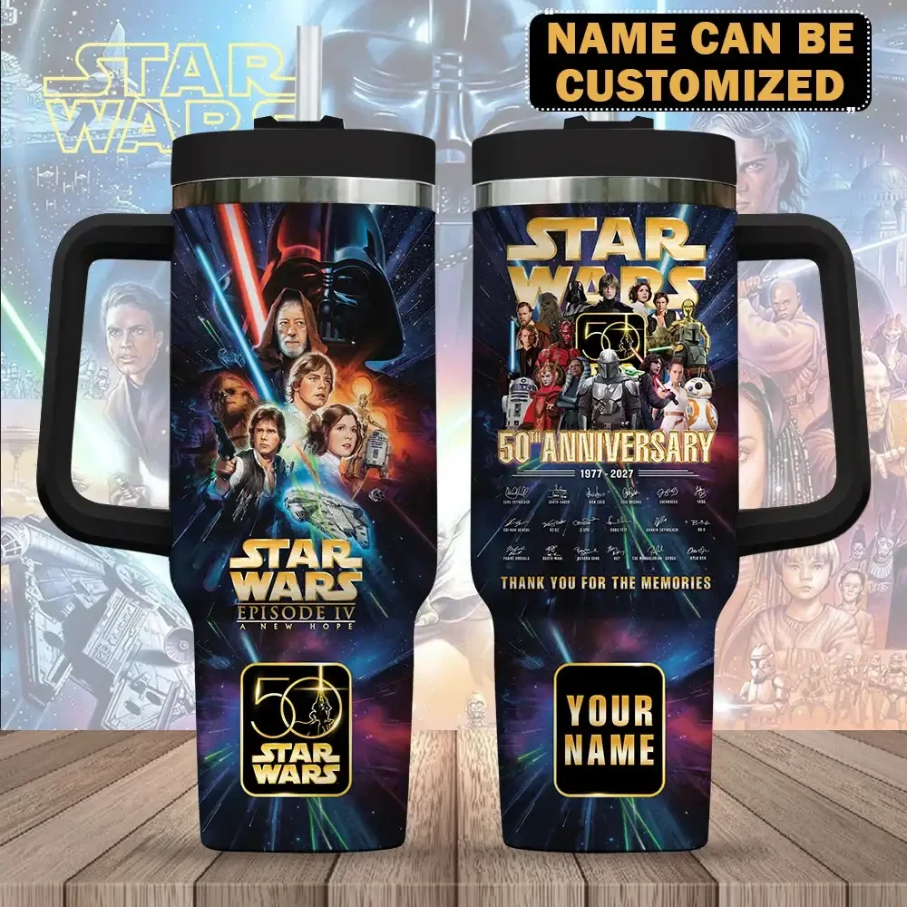 Personalized Star Wars 50th Anniversary Tumbler Thank You For The Memorial Star Wars Merch