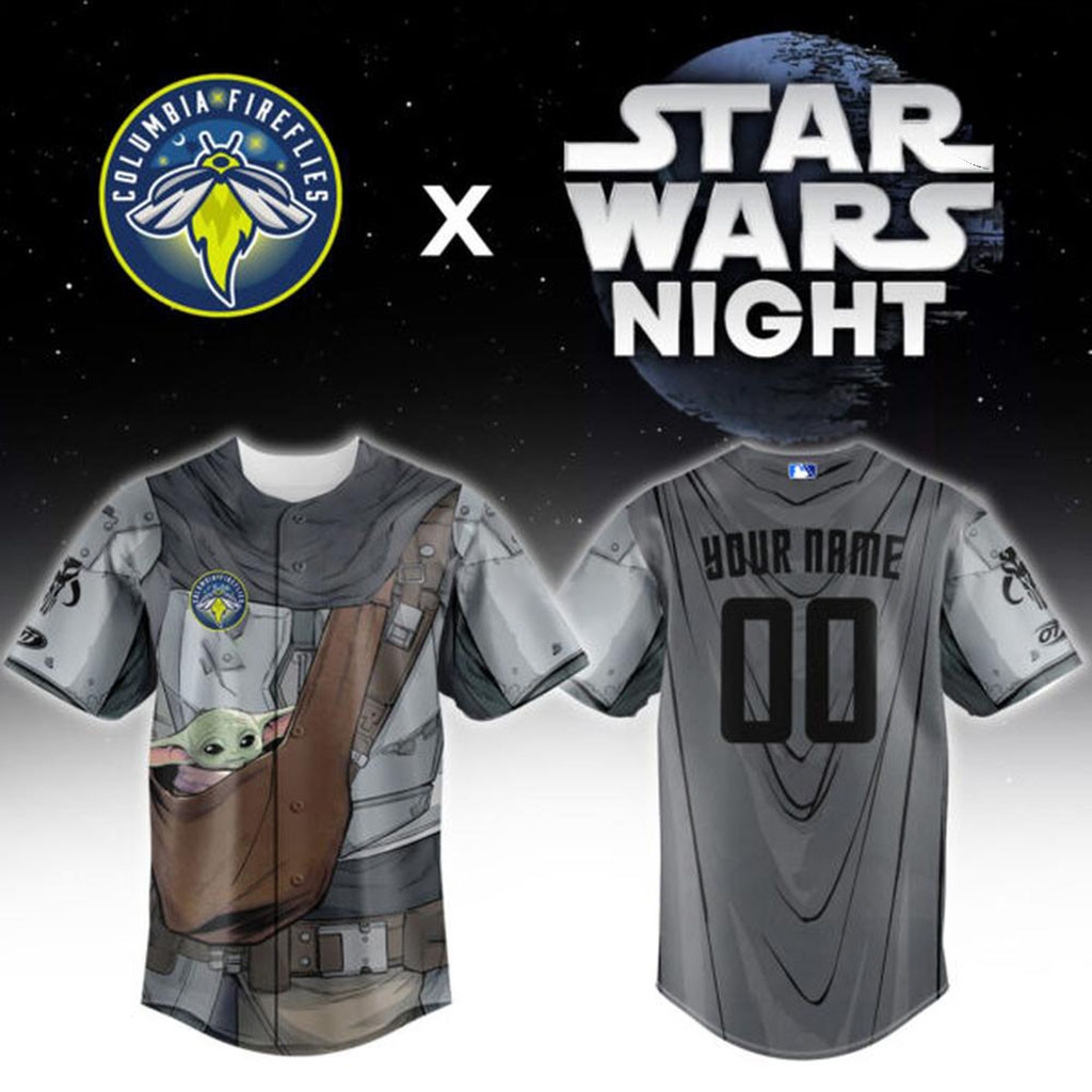 Personalized Star Wars Night X Columbia Fireflies Baseball Jersey Fireflies Merch Fan Gifts