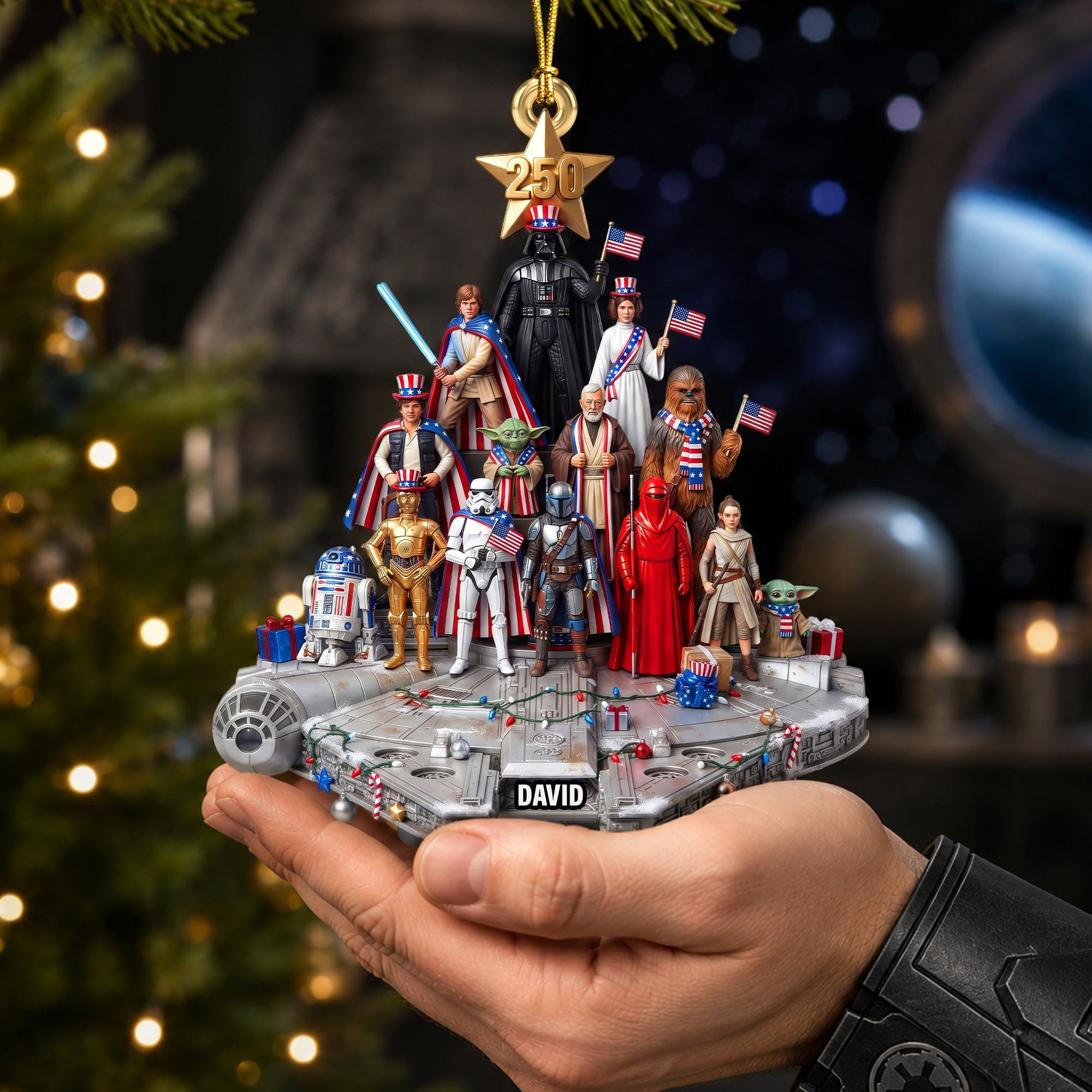 Personalized Star Wars Patriotic Universe Squad Christmas Ornament Xmas Gifts For Patriot