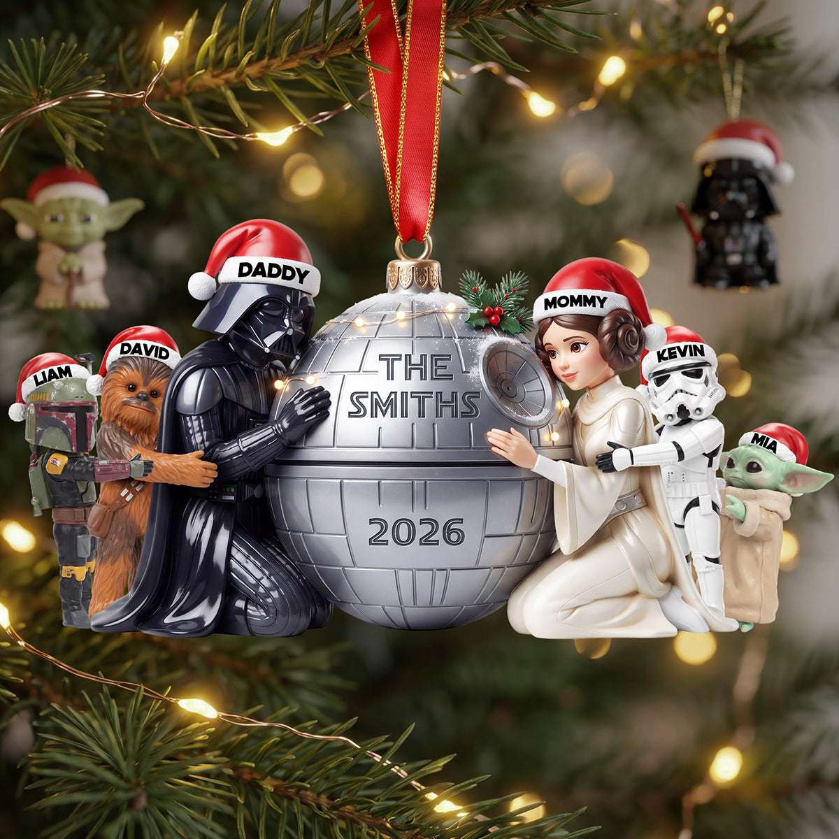 Personalized Star Wars Sci Fi Family Christmas Ornament Star Wars Merch Gifts For Family Personalized Star Wars Sci Fi Family Christmas Ornament Star Wars Merch Gifts For Family