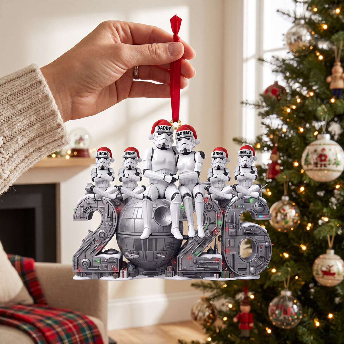 Personalized Star Wars Space Christmas Ornament 2026 Xmas Tree Decor Gifts For Family Personalized Star Wars Space Christmas Ornament 2026 Xmas Tree Decor Gifts For Family