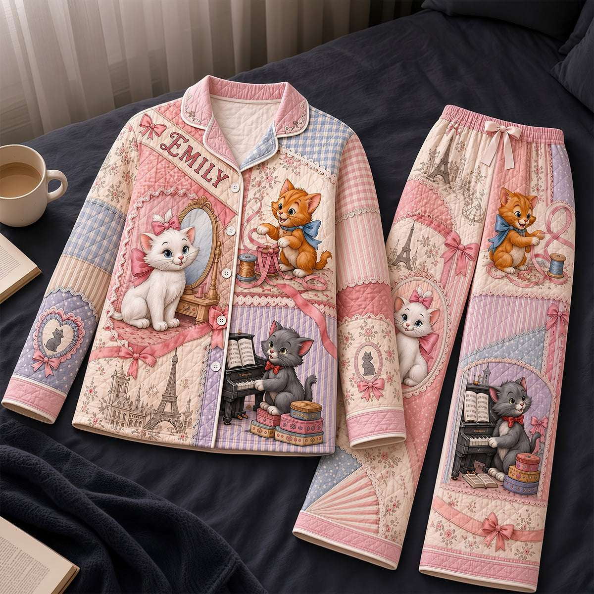 Personalized The Aristocats Adorable Cat Pajama Set Birthday Gifts For Her